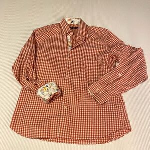 Stone Rose Gingham Floral Print Button Down Size 4